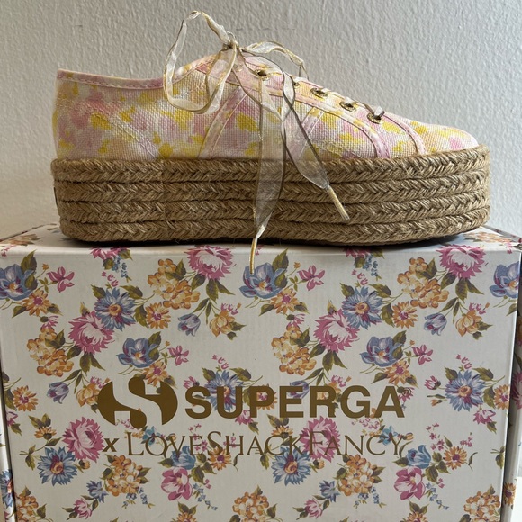 NEW LoveShackFancy x Superga Platform Canvas Sneaker - Picture 10 of 16